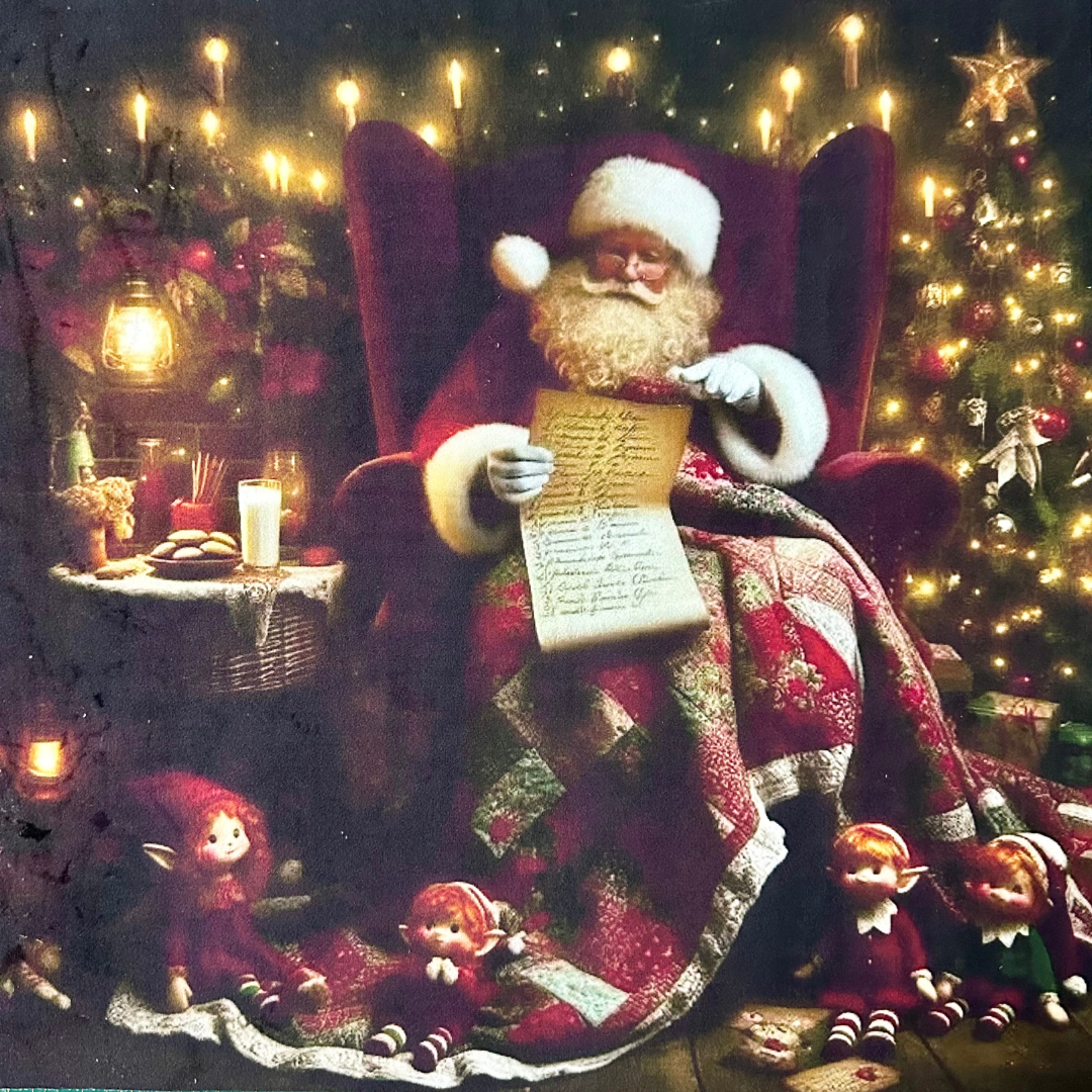 Pannello in Velluto Natalizio 45x45 cm | Babbo Natale