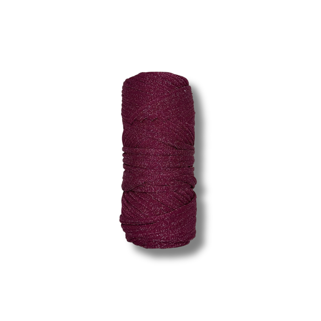 Fettuccia Glitterata per Borse all’Uncinetto Magenta Argento | 234