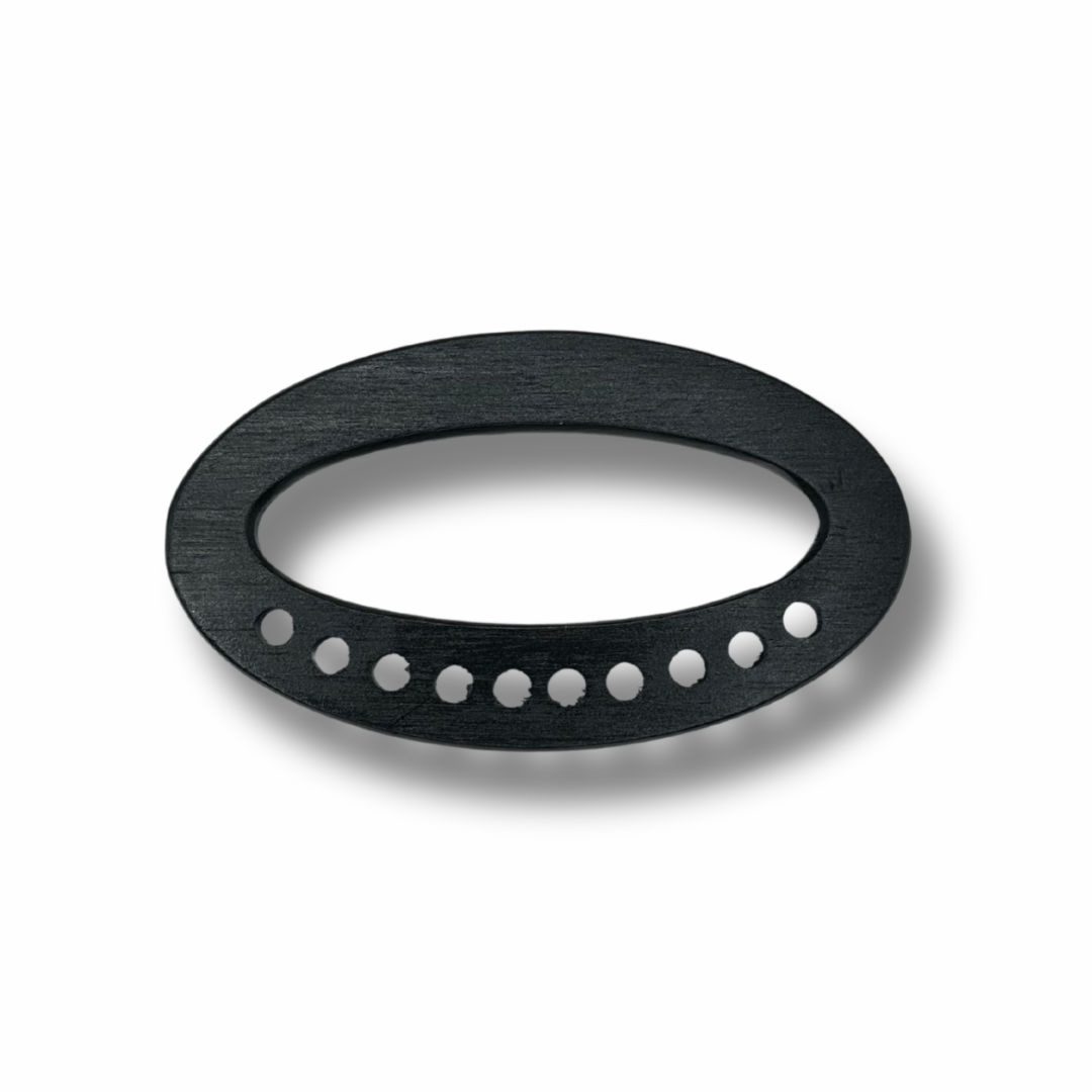 Manico Ovale in Legno Nero per Borse – 15,5x9cm