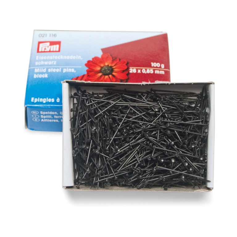 021116 | Spilli in Ferro Nero Prym - Antiruggine | 26x0,85mm | Confezione da 100g