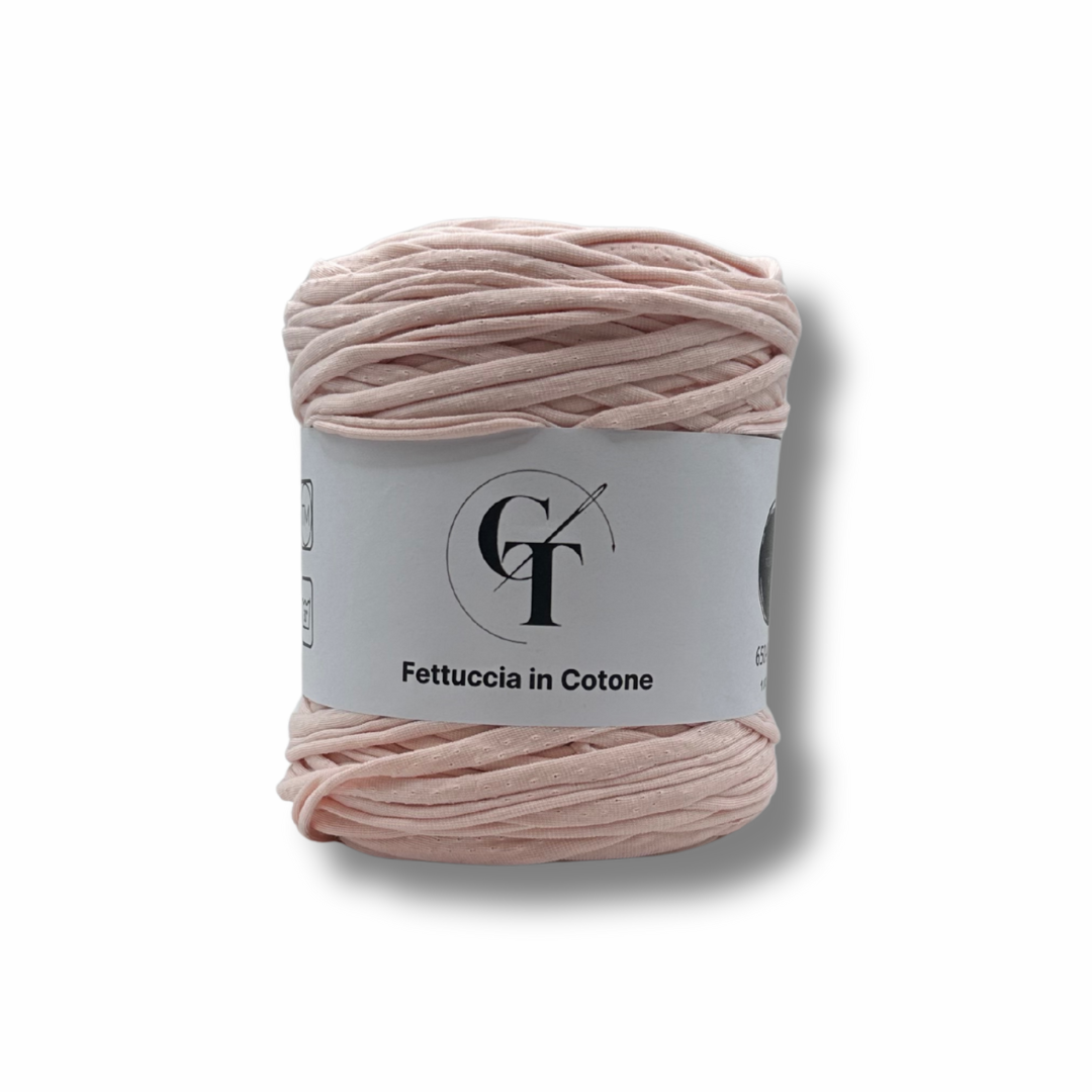 Fettuccia Cotone Elasticizzato Rosa Baby per Borse Uncinetto