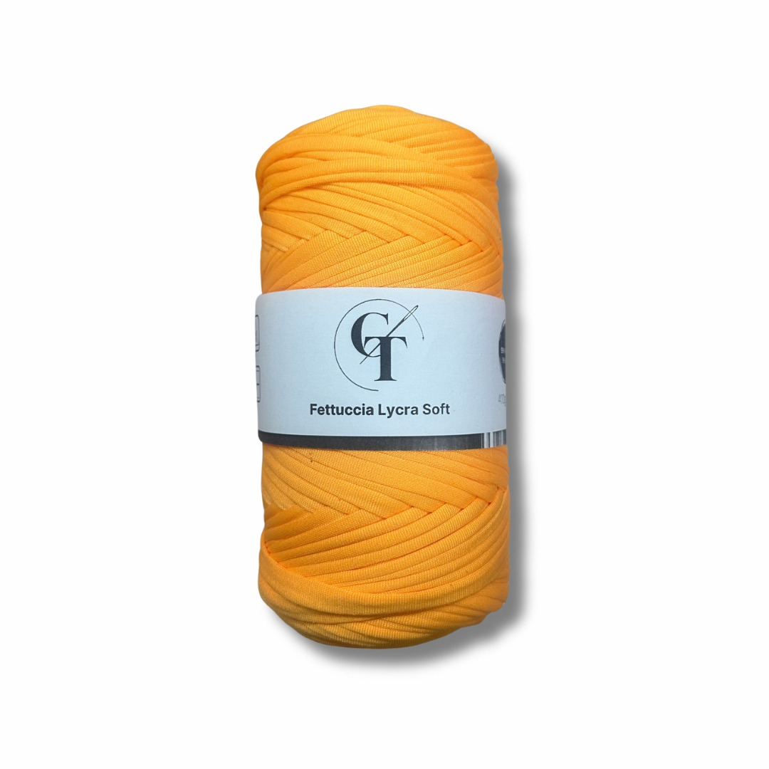 Fettuccia in Lycra Soft Arancione Fluo per Borse all’Uncinetto – 400g