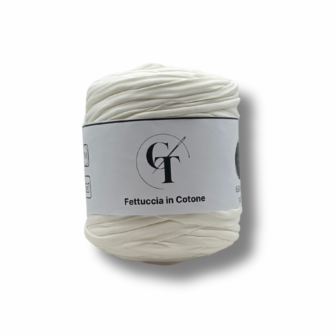 Fettuccia Cotone Elasticizzato Bianco Tortora per Borse Uncinetto