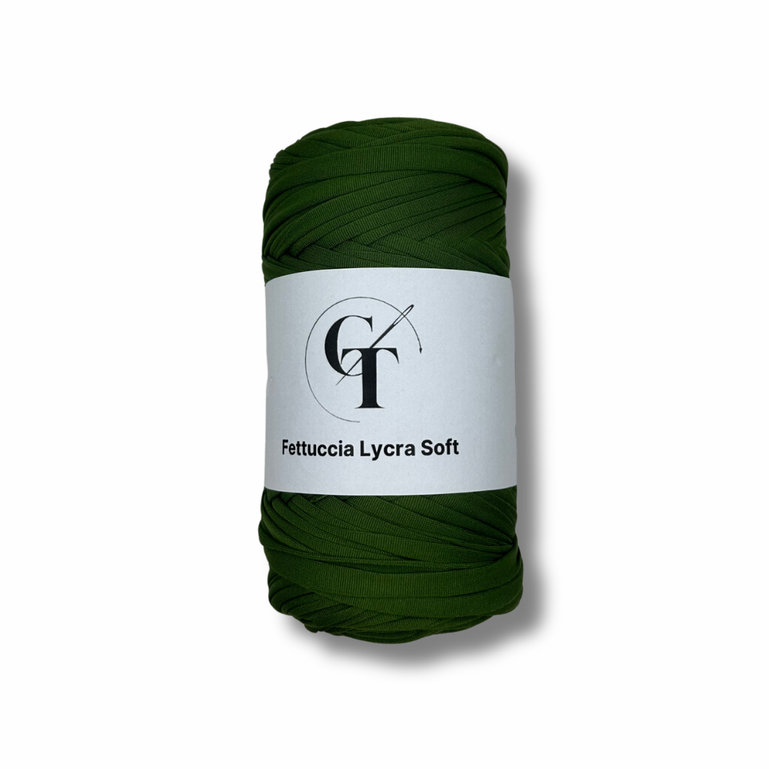 Fettuccia in Lycra Soft Verde Intenso per Borse all’Uncinetto – 400g
