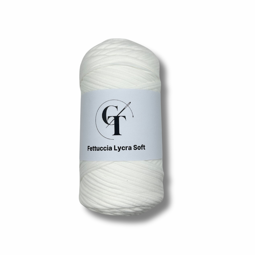 Fettuccia in Lycra Soft Bianco per Borse all’Uncinetto – 400g