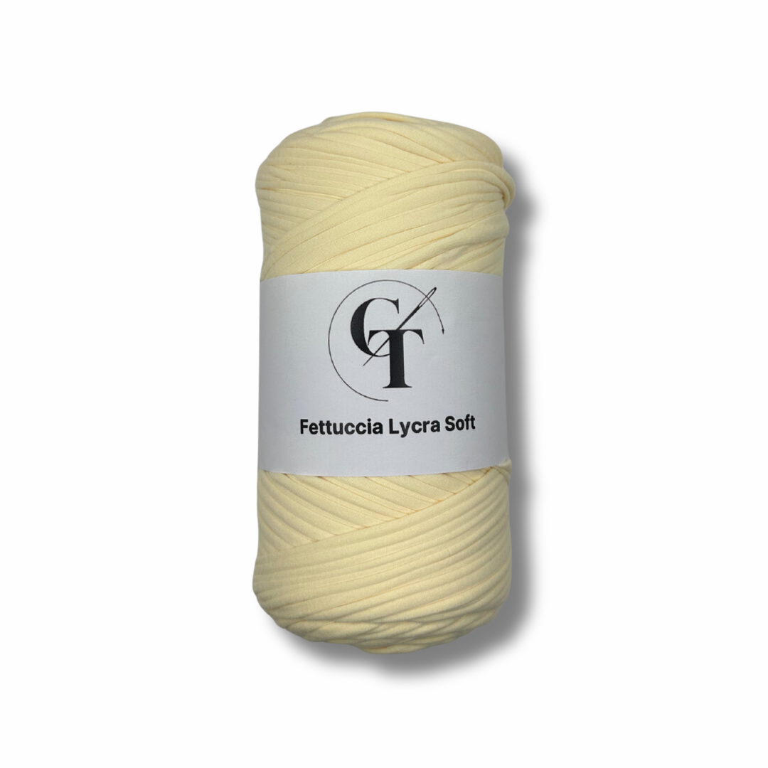 Fettuccia in Lycra Soft Giallo Pastello per Borse all’Uncinetto – 400g