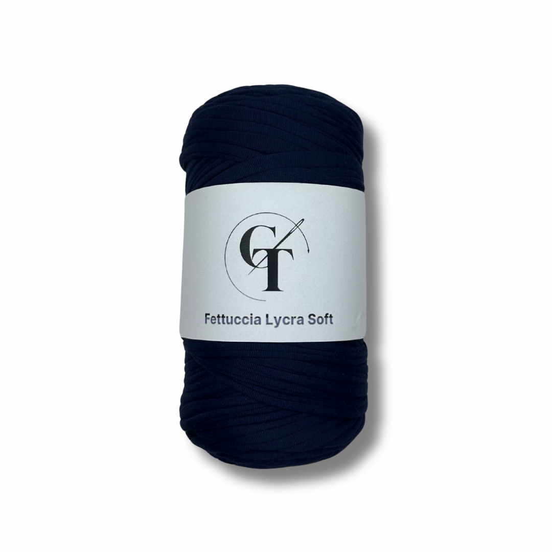 Fettuccia in Lycra Soft Blu Scuro per Borse all’Uncinetto – 400g