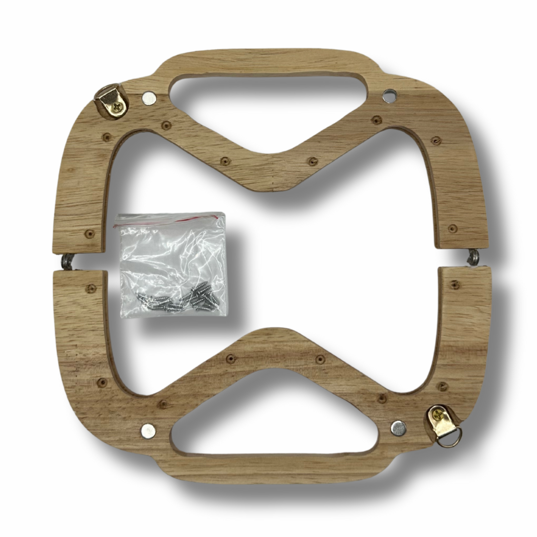 Manico in Legno Beige Ovale per Borsa Clutch