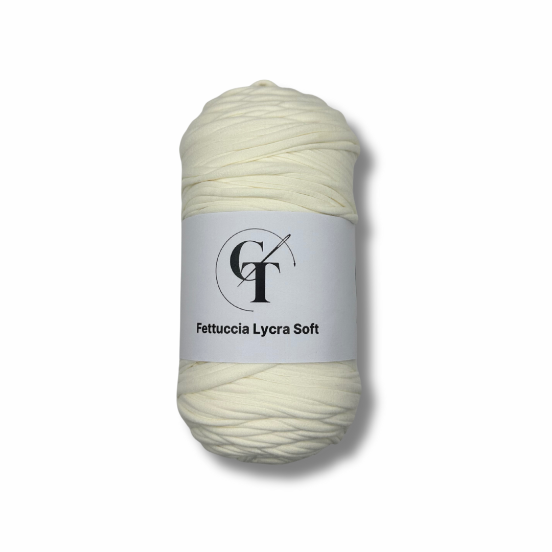 Fettuccia in Lycra Soft Bianco Panna per Borse all’Uncinetto – 400g