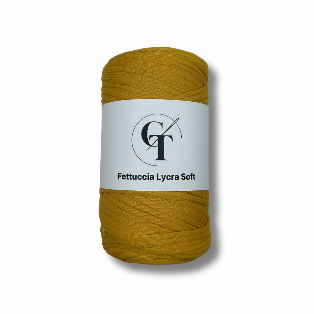 Fettuccia in Lycra Soft Giallo per Borse all’Uncinetto – 400g