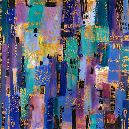 ALB3472 | Tessuto a Metraggio "Il Viaggio di Orfeo" - Riproduzione Pittorica Umberto Albanese