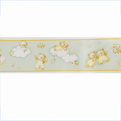 BA4529 | Bordura in Tessuto 100% Cotone Orsetti e Stelle