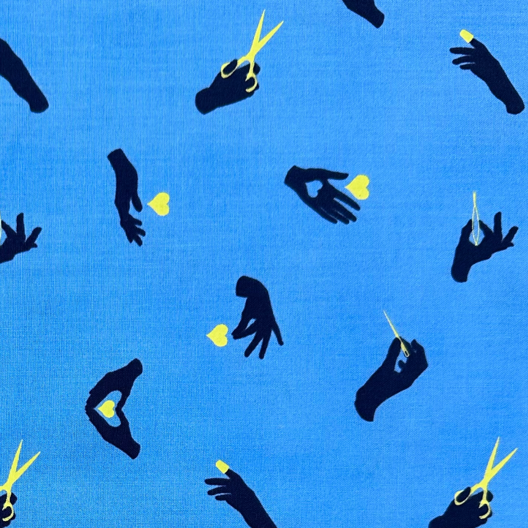 PWTP144 | Tessuto Americano Tula Pink in Cotone 110 cm | Blue Busy Fingers