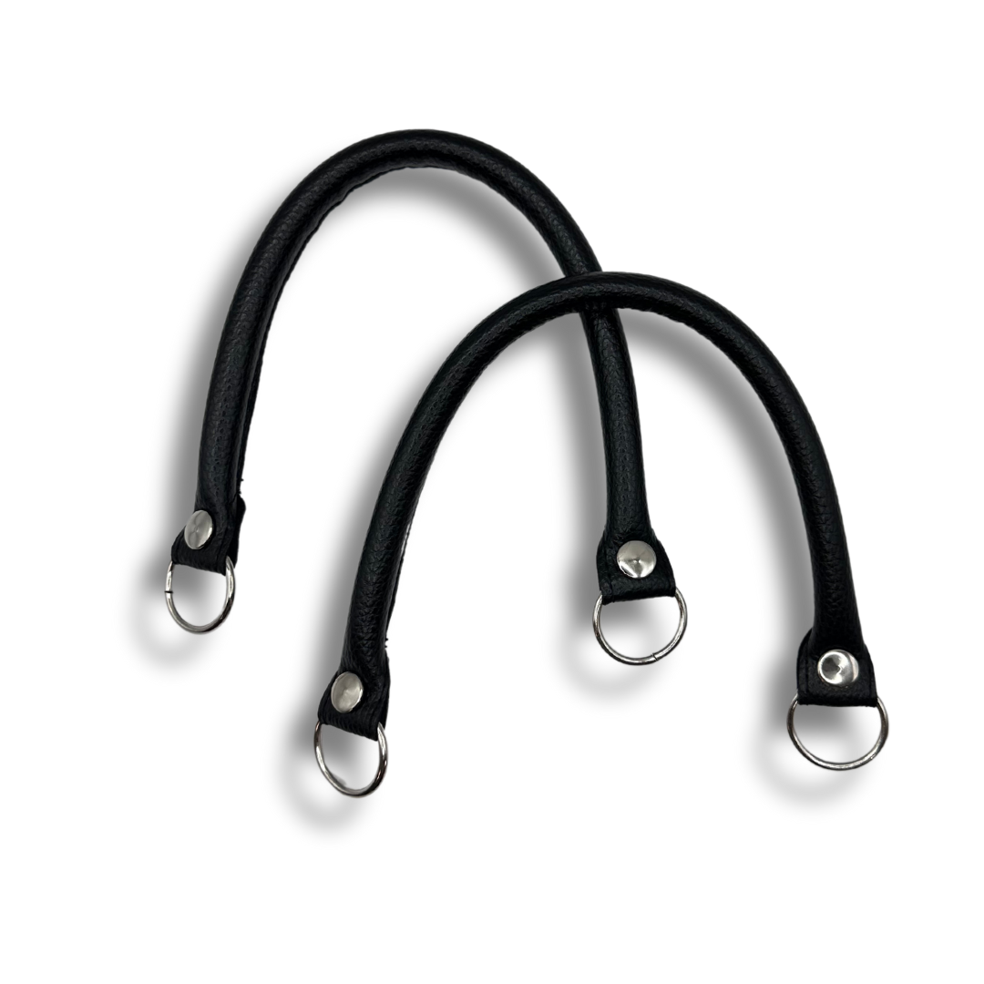 Manico per Borse in Ecopelle Martellata Marrone Scuro | Altezza 13 cm