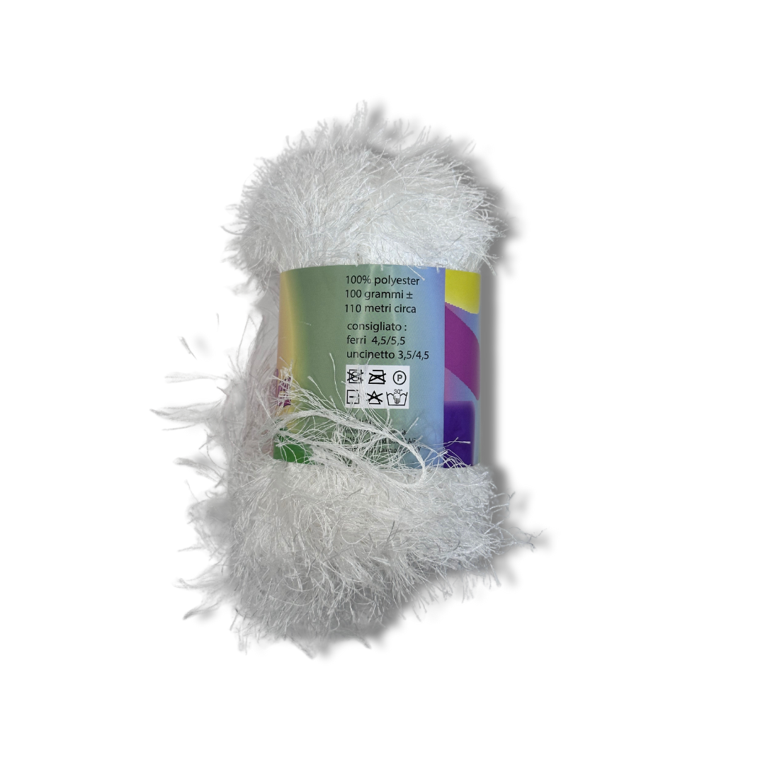 Filato Fur Bianco Effetto Pelliccia 100gr per Borse