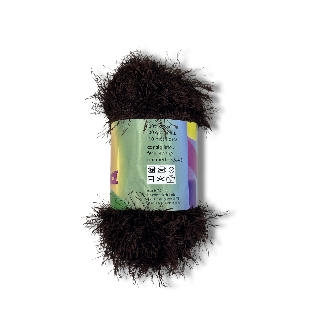Filato Fur Marrone Effetto Pelliccia 100gr per Borse