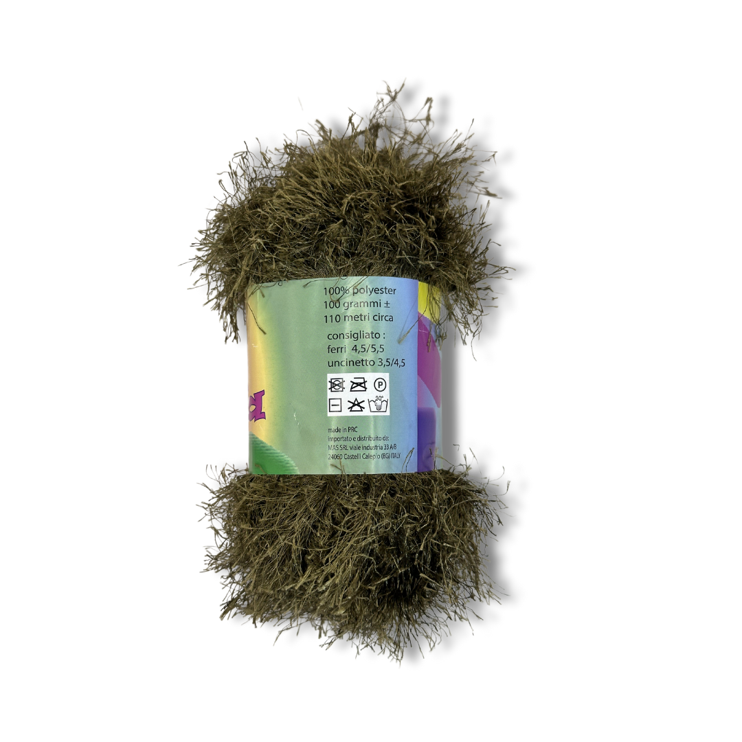 Filato Fur Verde Effetto Pelliccia 100gr per Borse