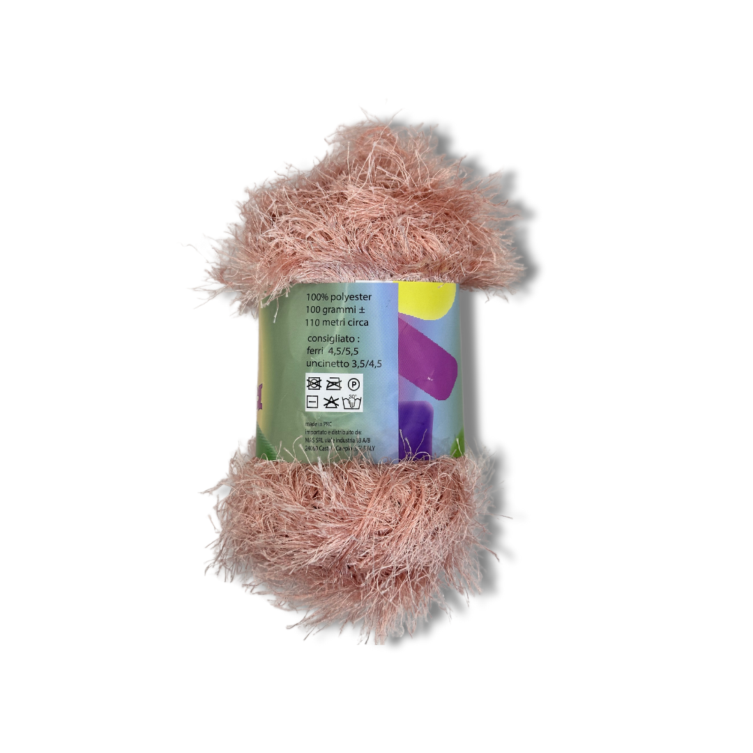Filato Fur Rosa Effetto Pelliccia 100gr per Borse