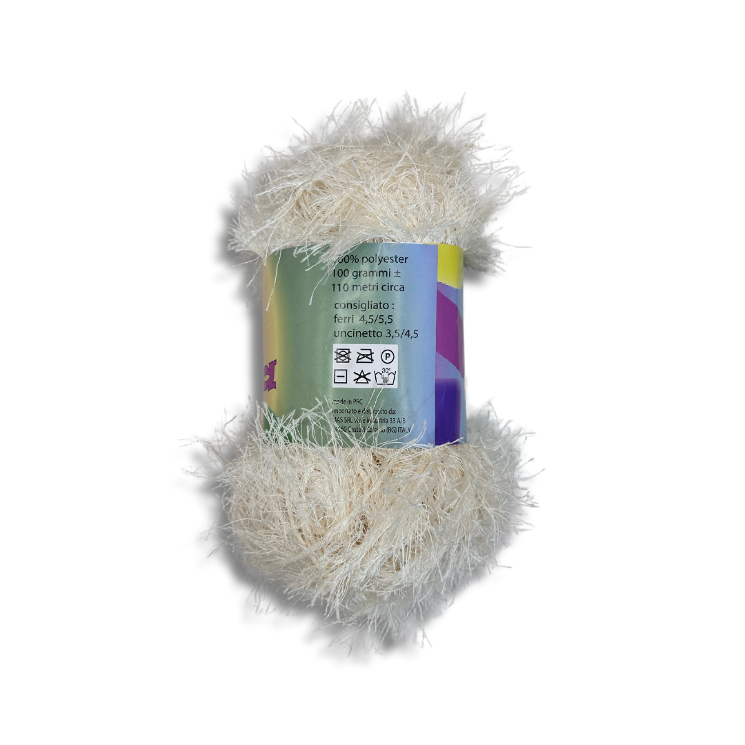 Filato Fur Panna Effetto Pelliccia 100gr per Borse