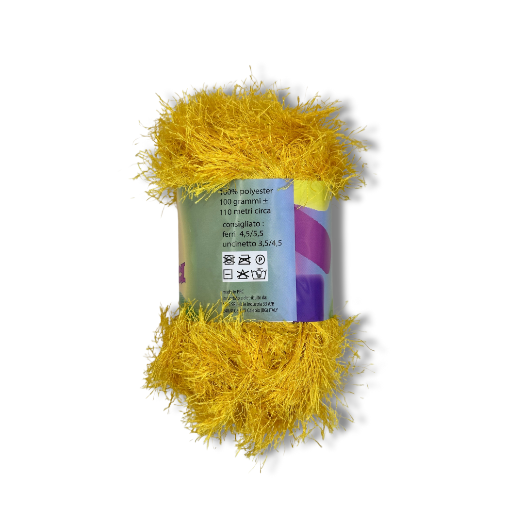 Filato Fur Giallo Effetto Pelliccia 100gr per Borse