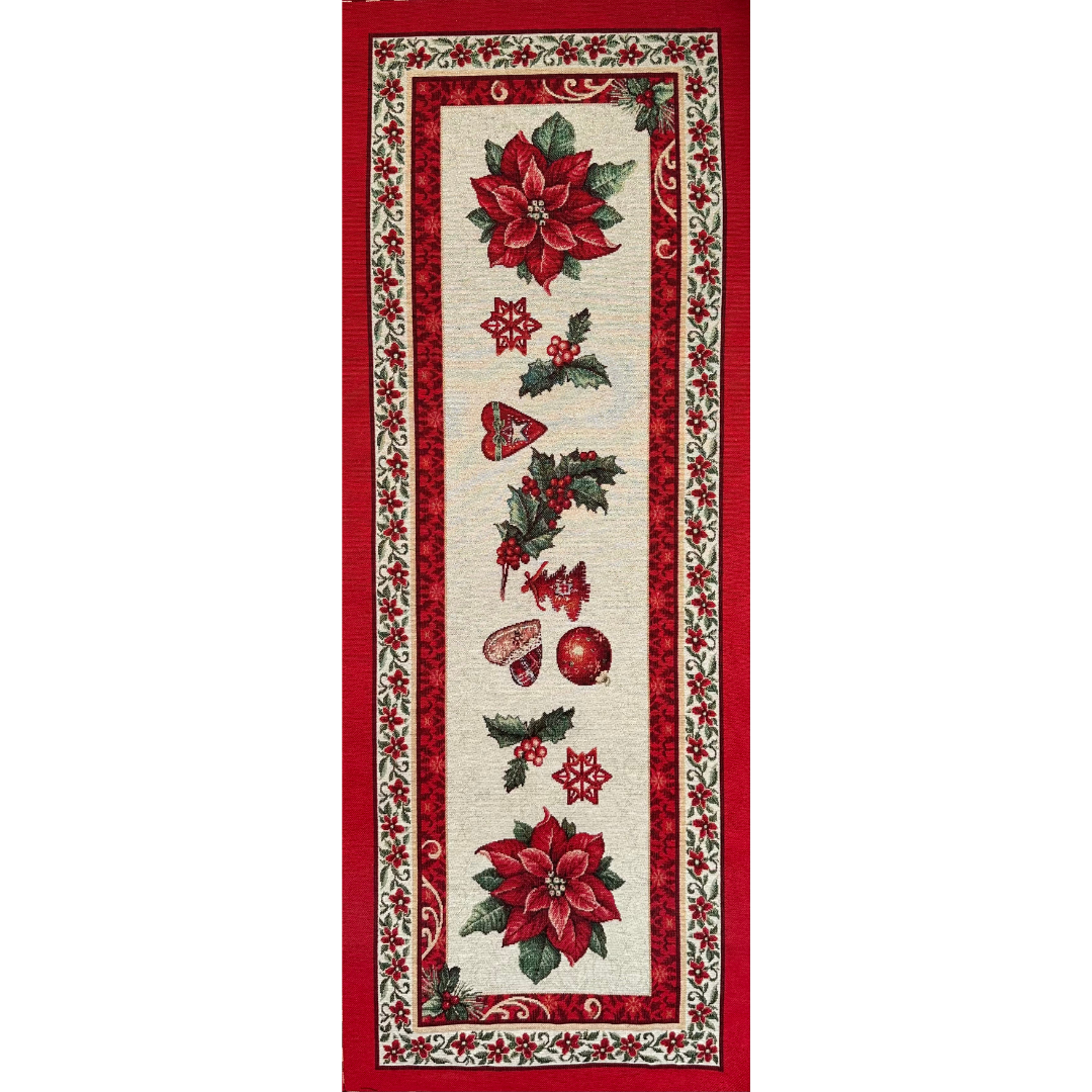 Pannello Runner da Tavola Natalizio in Gobelin 47x140cm - Stella di Natale