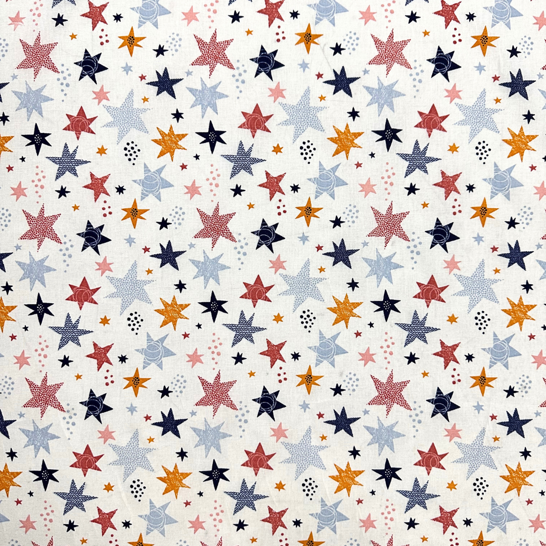 LGC891002 | Tessuto Cotonina Baby Stelline Rosa e Blu | 100% Cotone | Altezza 140 cm