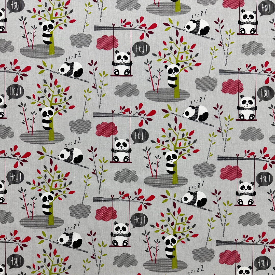 LS1768002 | Tessuto Cotonina Baby Panda | 100% Cotone | Altezza 160 cm