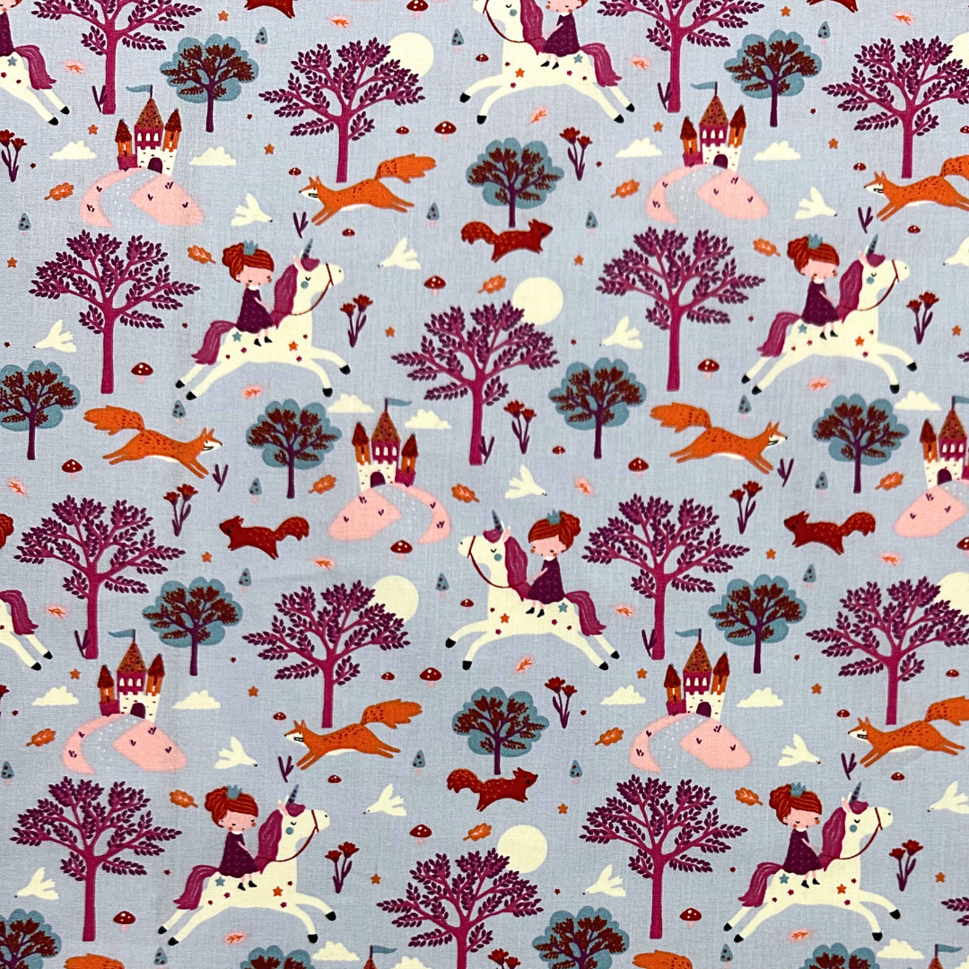 LGC087002 | Tessuto Cotonina Baby Unicorni | 100% Cotone | Altezza 140 cm