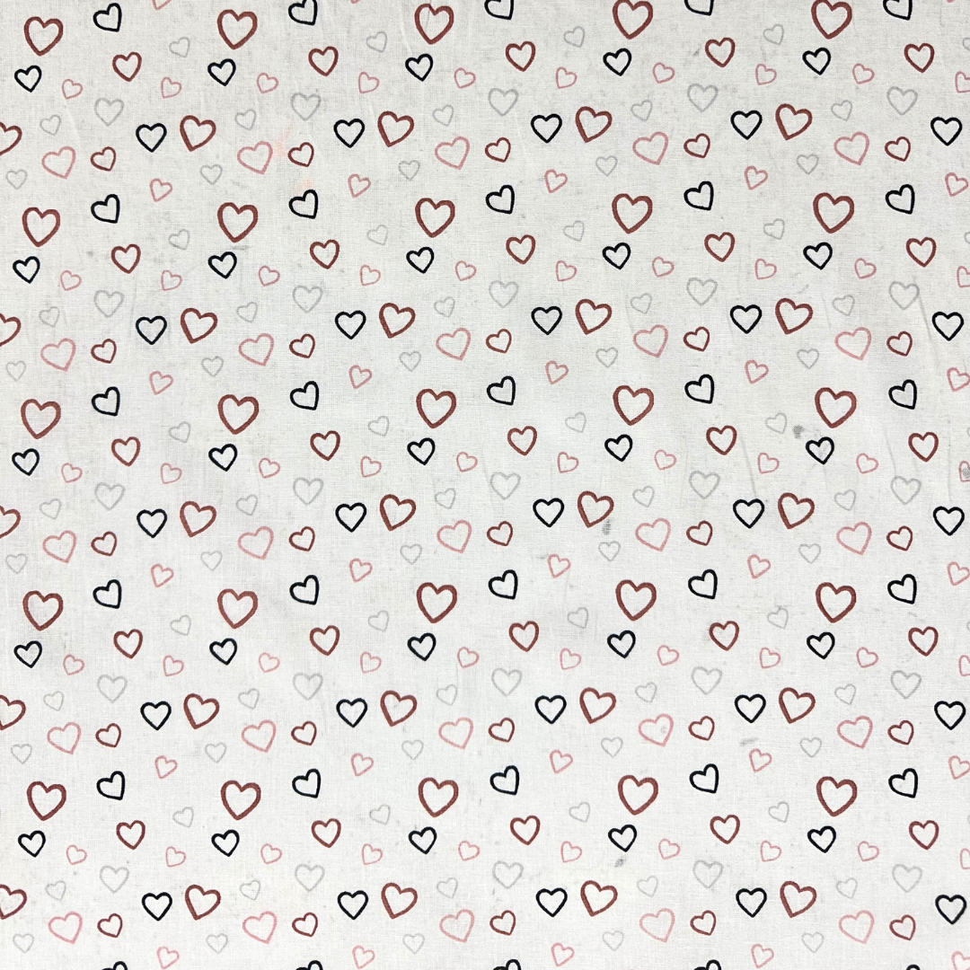 LGC498001| Tessuto Cotonina Baby Cuori | 100% Cotone | Altezza 140 cm