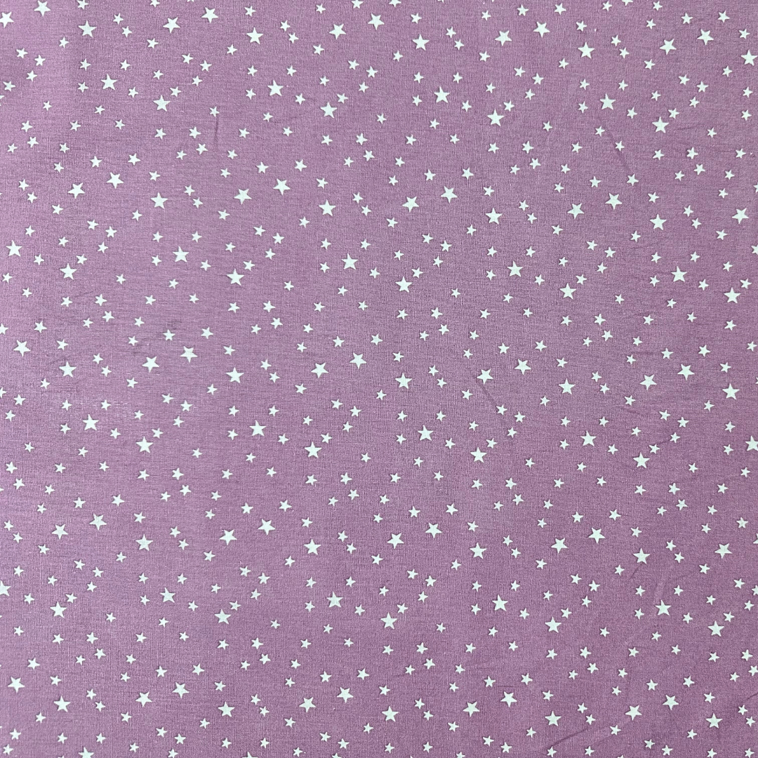 LGB159006 | Tessuto Cotonina Baby Stelline Sfondo Viola | 100% Cotone | Altezza 140 cm
