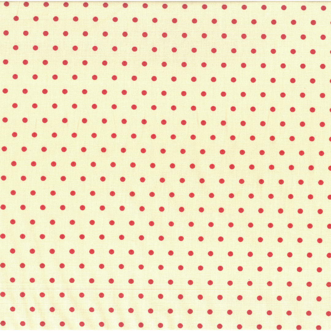 Pois Rossi | Tessuto Cotonina Fantasia a Metraggio | 100% Cotone | 140 cm Altezza
