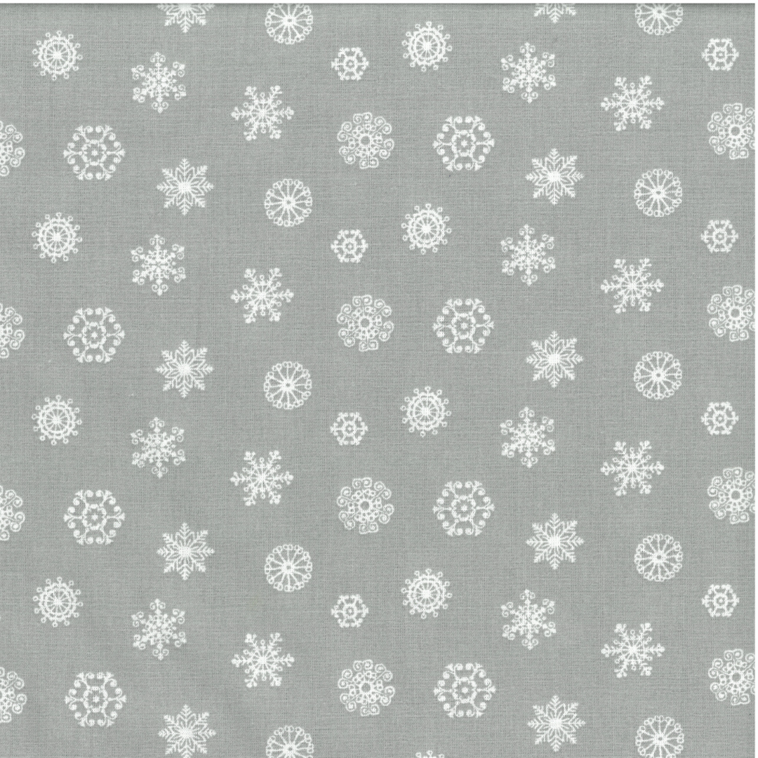 Fiocchi di Neve | Tessuto Cotonina Fantasia Natalizia a Metraggio | 100% Cotone | 140 cm Altezza