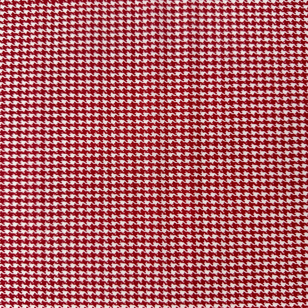 CHARLOTTE | Tessuto Cotonina Pied de Poule Rosso | 100% Cotone | Altezza 140 cm