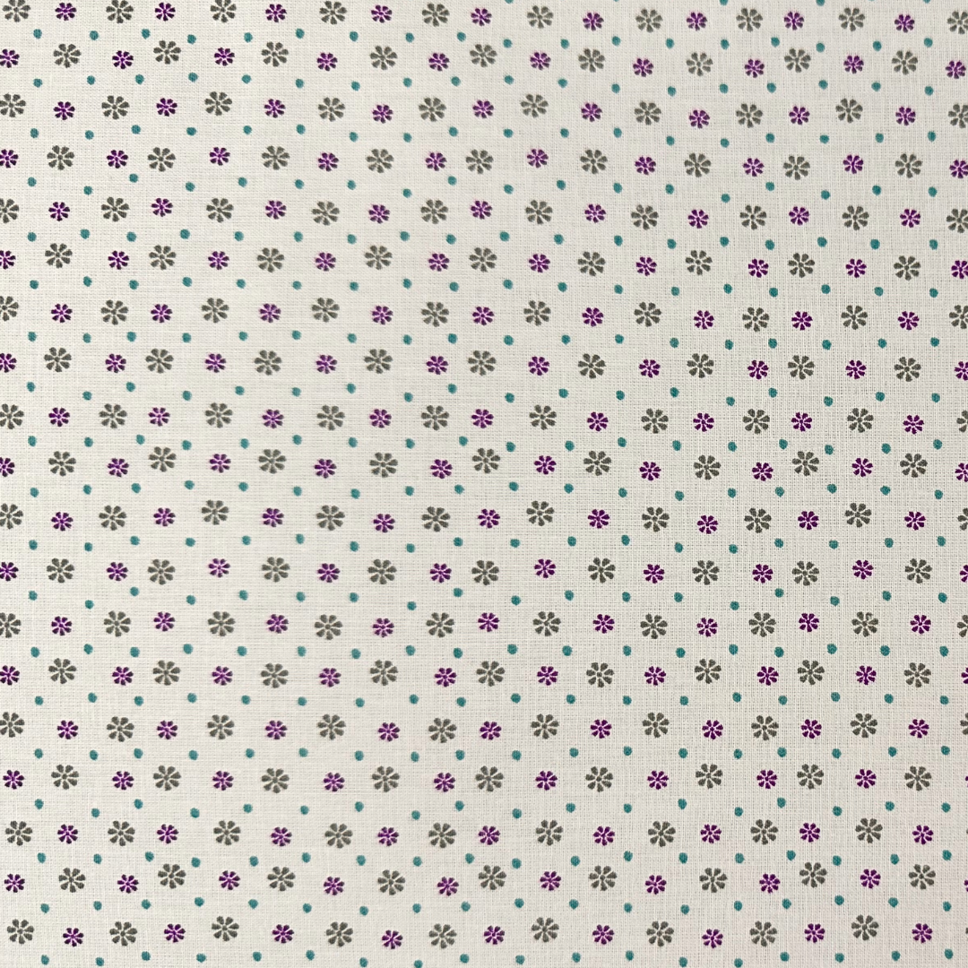 CAROLE | Tessuto Cotonina Floreale | 100% Cotone | Altezza 140 cm