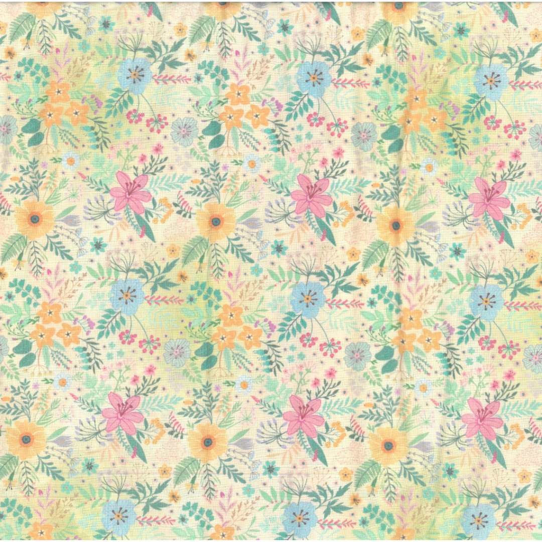 Fiori | Tessuto Cotonina Fantasia a Metraggio 140cm | 100% Cotone - Ideale per Cucito Creativo