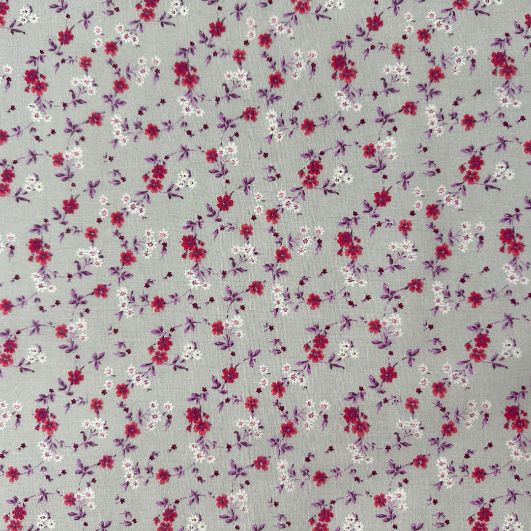 LETTE | Tessuto Cotonina Fantasia Floreale | 100% Cotone | Altezza 140 cm