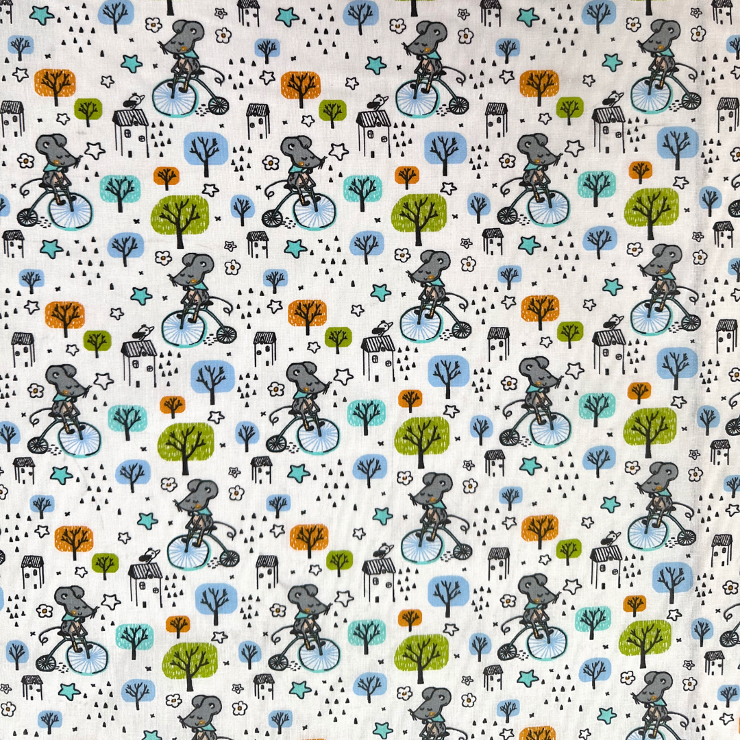 DANY | Tessuto Cotonina Baby Topolini | 100% Cotone | Altezza 140 cm