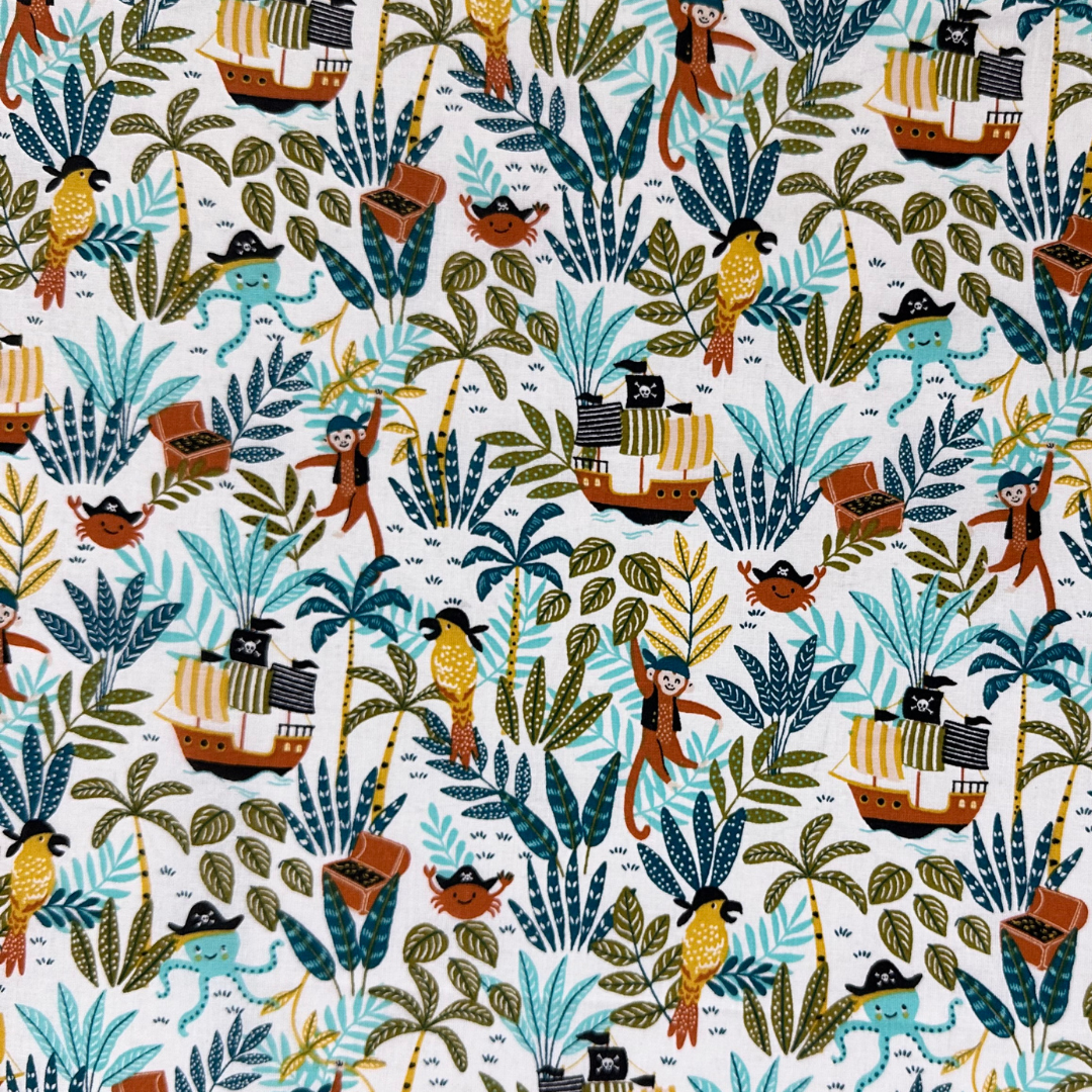 LGC378001 | Tessuto Cotonina Baby Pirati | 100% Cotone | Altezza 140 cm