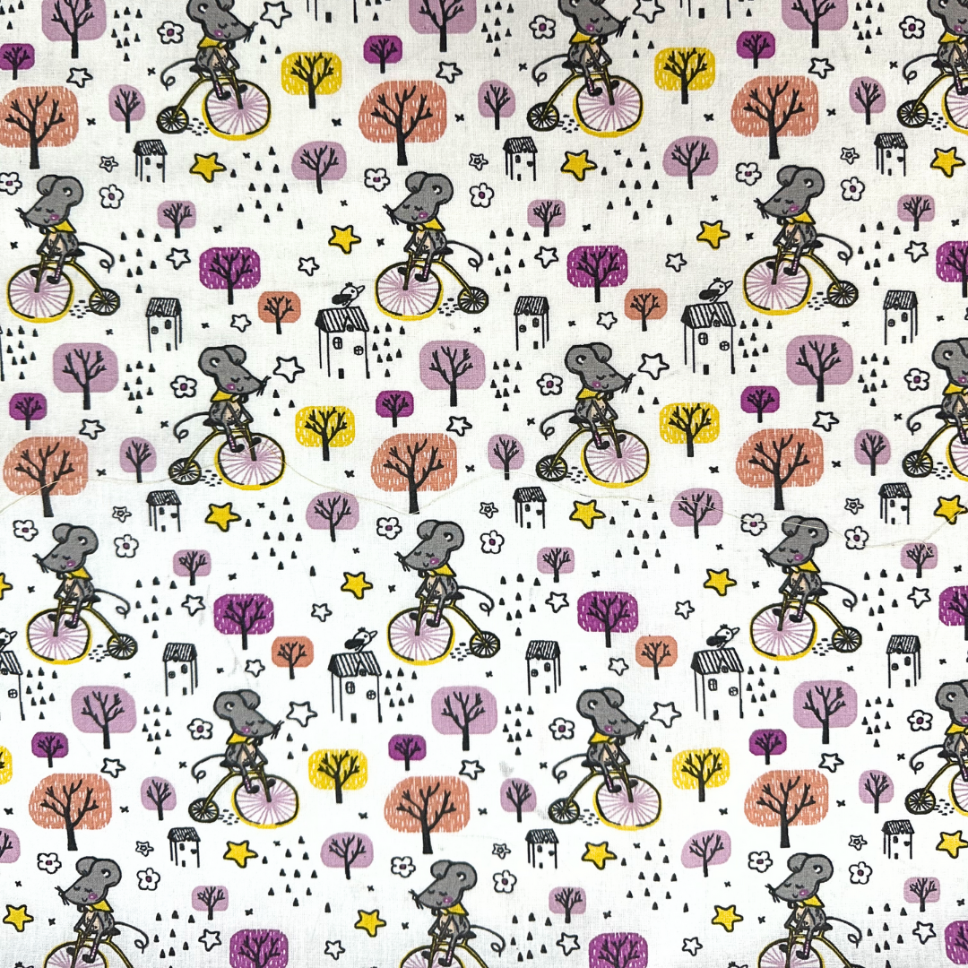 DANY.R | Tessuto Cotonina Baby Topolini | 100% Cotone | Altezza 140 cm