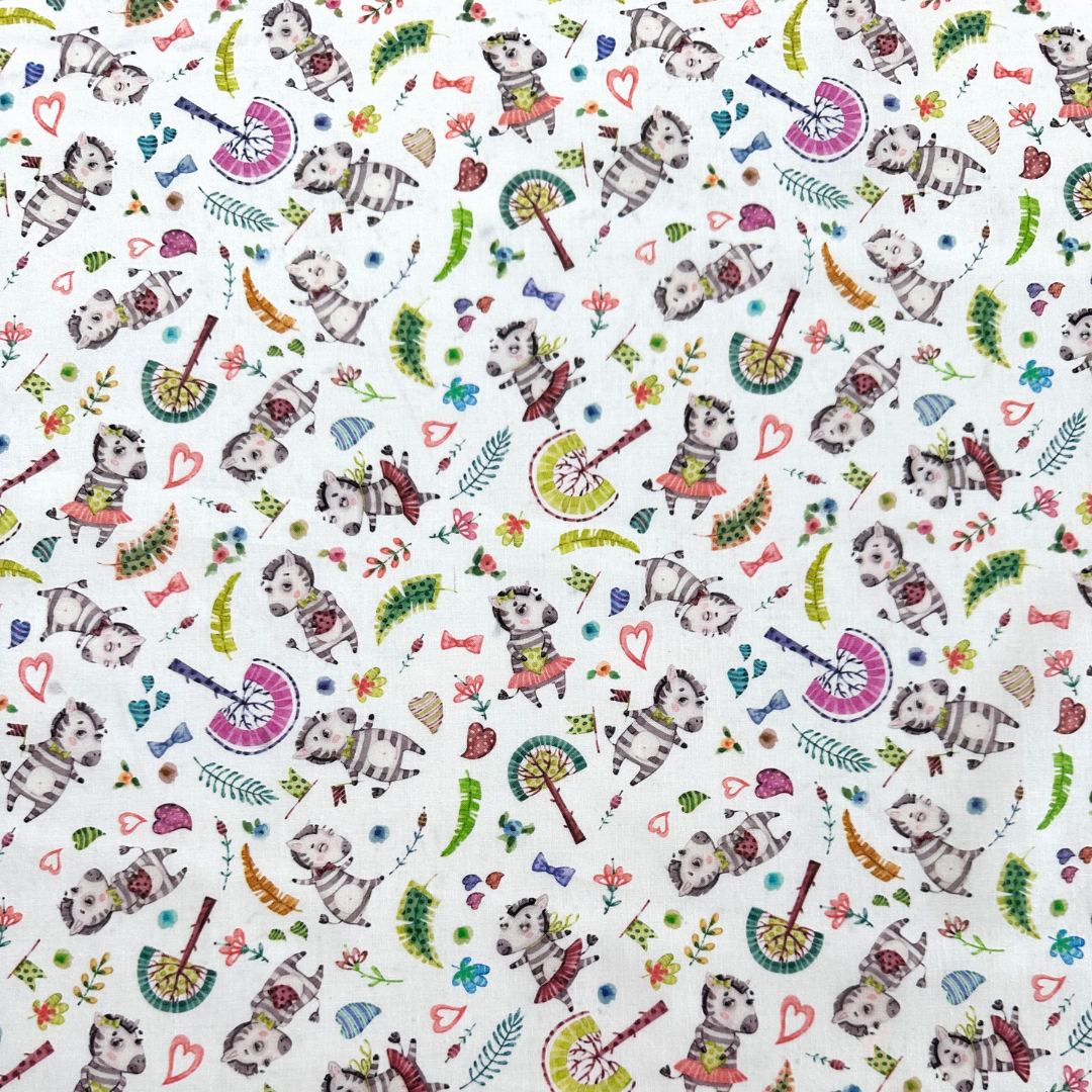 Tessuto Cotonina Baby Zebre | 100% Cotone | Altezza 140 cm