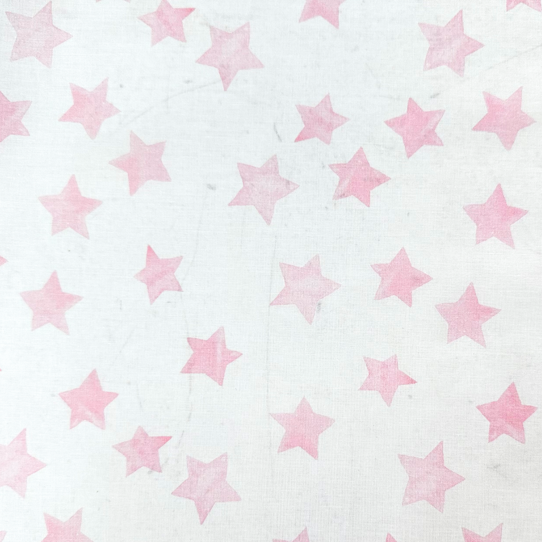 Tessuto Cotonina Baby Stelle Rosa | 100% Cotone | Altezza 140 cm