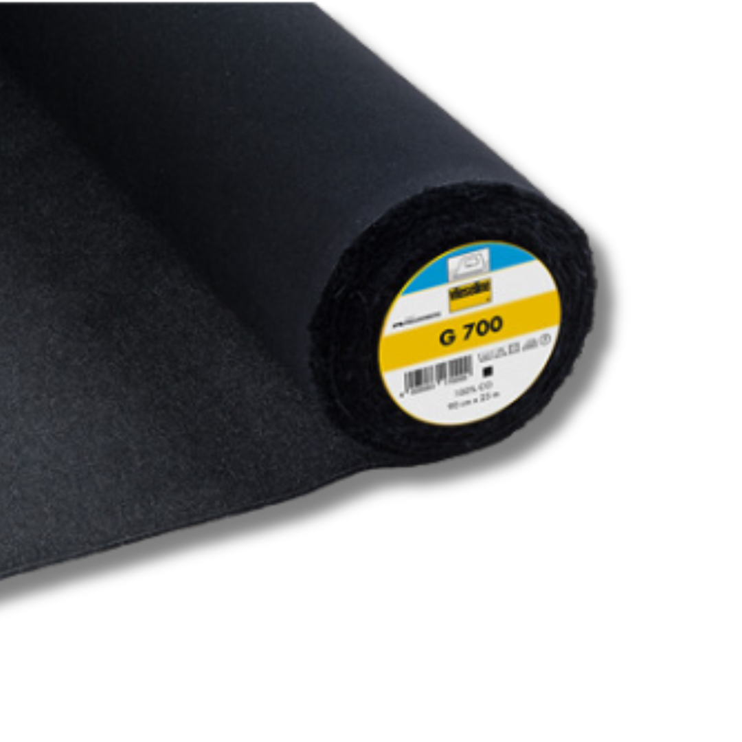 Interfodera Termoadesiva in Fibre Sintetiche G700 Vlieseline | Altezza 90 cm | Nera