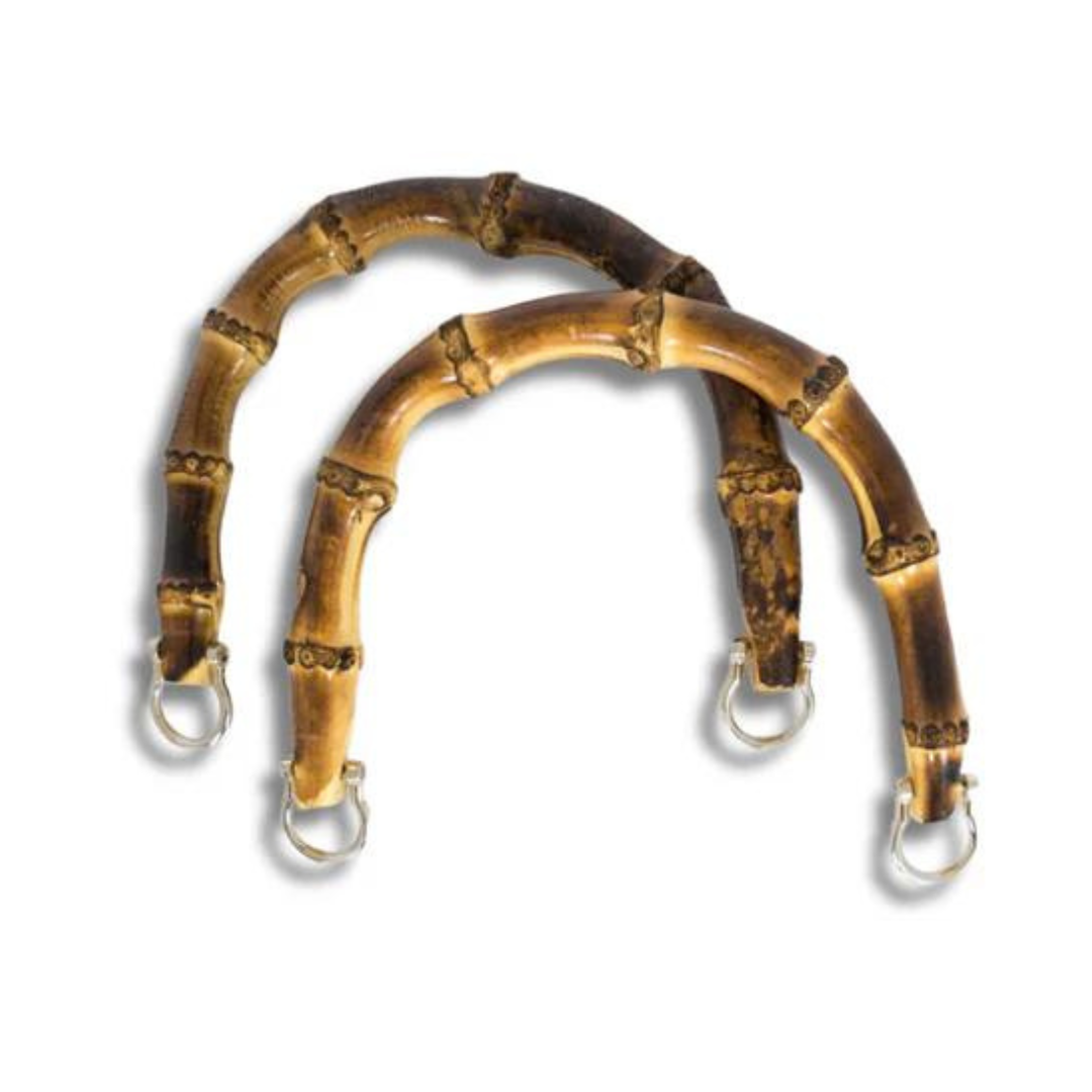 MA109 | Manico in Bamboo Naturale con Anelli Color Argento | Dimensioni 22x16 cm