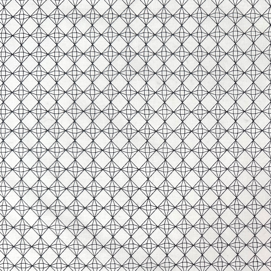 ALVA | Tessuto Cotonina Fantasia Rombi | 100% Cotone | Altezza 140 cm