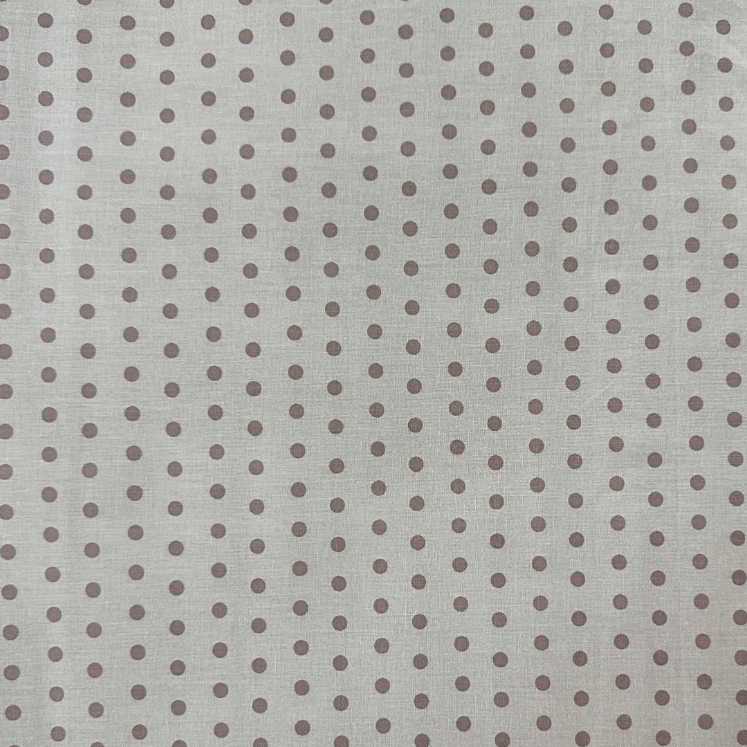 PEAS | Tessuto Cotonina Fantasia Pois Marroni | 100% Cotone | Altezza 140 cm