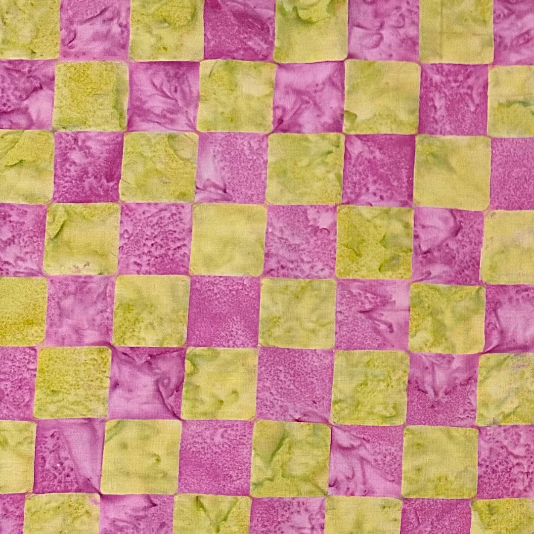 Tessuto Americano in Cotone 110 cm | Pink and Yellow Checkerboard