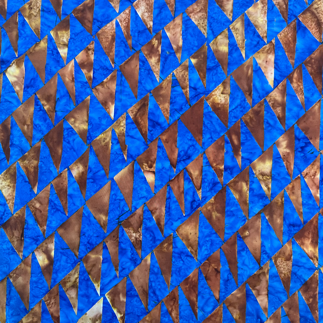 Tessuto Americano in Cotone 110 cm | Blue and Brown Triangles