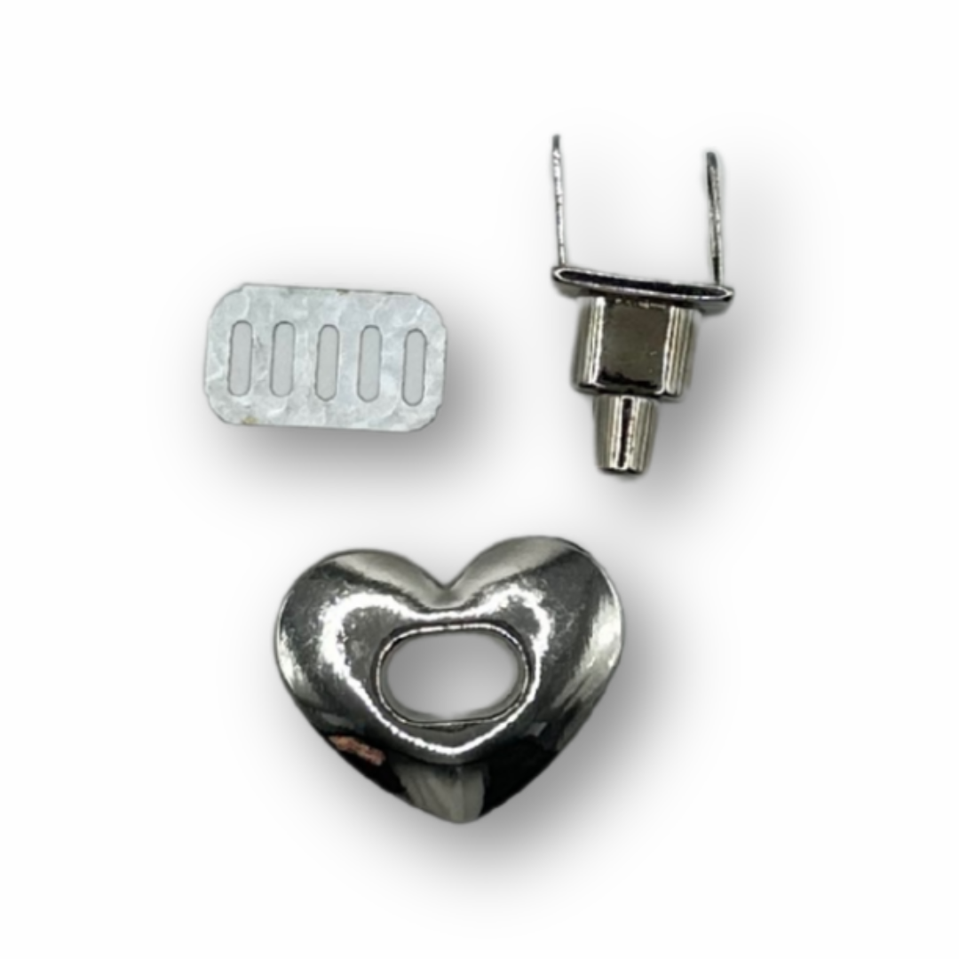 Chiusura a Girello Cuore per Borse Argento