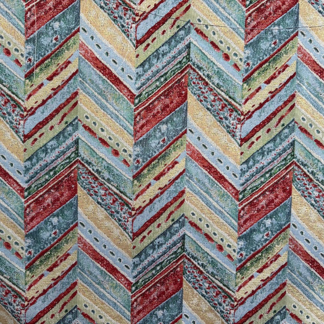 Tessuto Gobelin Zig Zag Multicolore 280cm a Metraggio