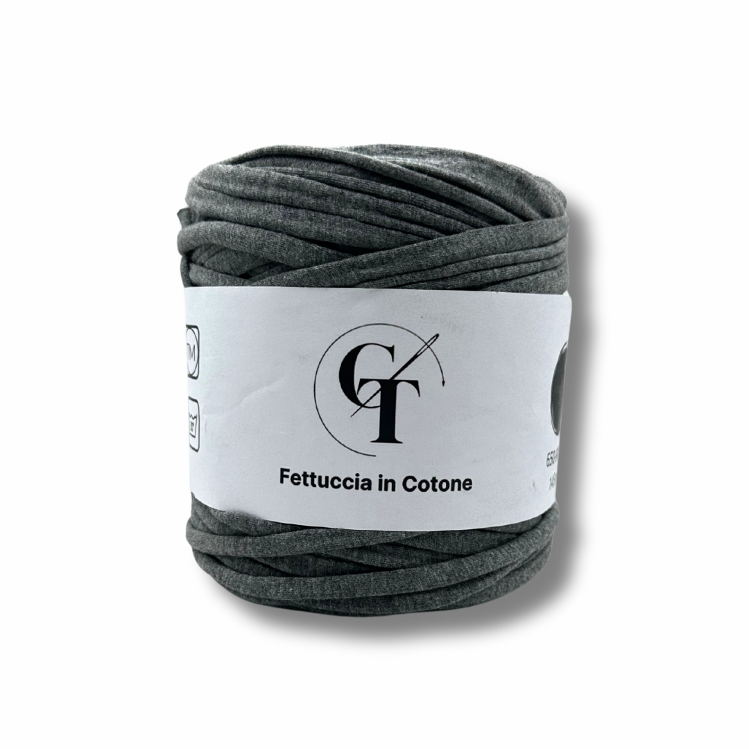 Fettuccia Cotone Elasticizzato Grigio Scuro per Borse Uncinetto